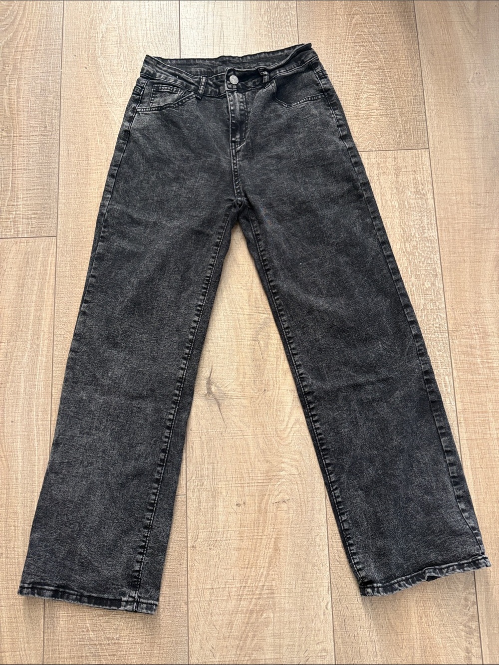 SHEIN Washed Black Straight Leg Women's Jeans